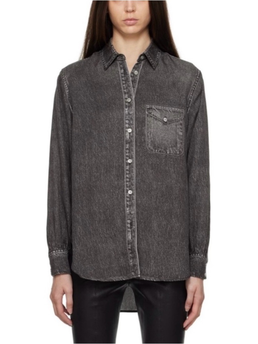 Rag & Bone Gray Liquid Miramar Oversized